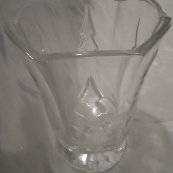 Glass holiday vase 7.5" 3-D christmas trees on outside Christman in July event - Picture 3 of 5